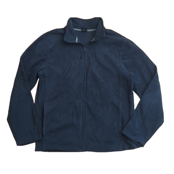 Starter Zip Up Fleece Jacket Medium Navy Blue - Picture 1 of 10